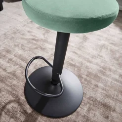 Runder Tresenhocker in Grün Samtsitz - Coulien