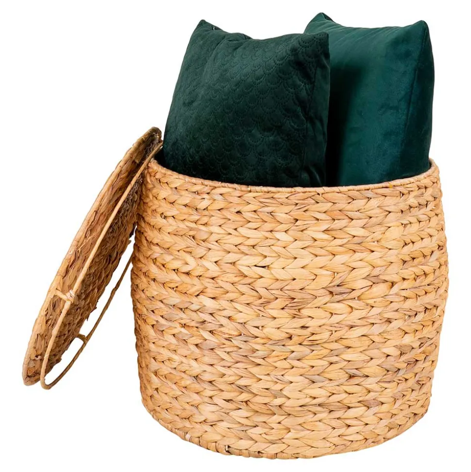 Runder Truhentisch aus Wasserhyazinthe - Nobileo