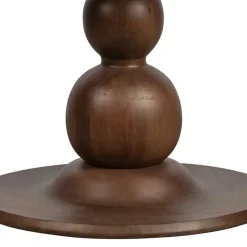 Runder Vintage Holztisch mit Säulenfuß - Estetica