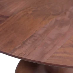 Runder Vintage Holztisch mit Säulenfuß - Estetica