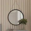 Runder Wandspiegel in Schwarz Metallrahmen - Gambrass