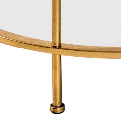 Runder Wohnzimmer Tisch mit Glas & Spiegelglas - Alisa