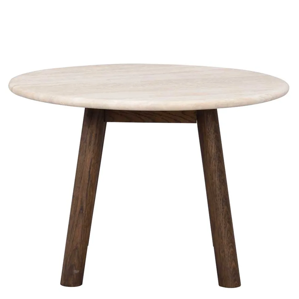 Runder Wohnzimmertisch aus Travertin Stein Beige - Cheyenne