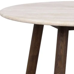 Runder Wohnzimmertisch aus Travertin Stein Beige - Cheyenne