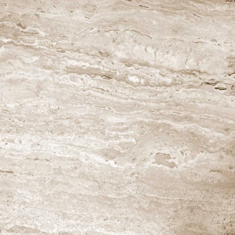 Runder Wohnzimmertisch aus Travertin Stein Beige - Cheyenne