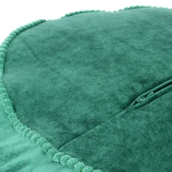 Rundes Meditationskissen in Grün Samt - Tamyno