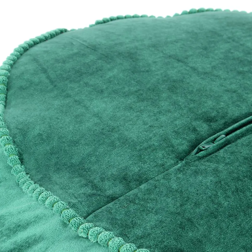 Rundes Meditationskissen in Grün Samt - Tamyno