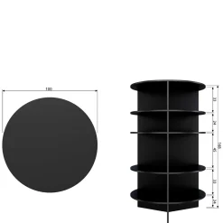 Rundes Standregal aus Esche Massivholz - Nircana