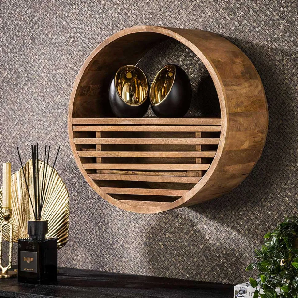 Rundes Wandregal mit Schublade - Detroit