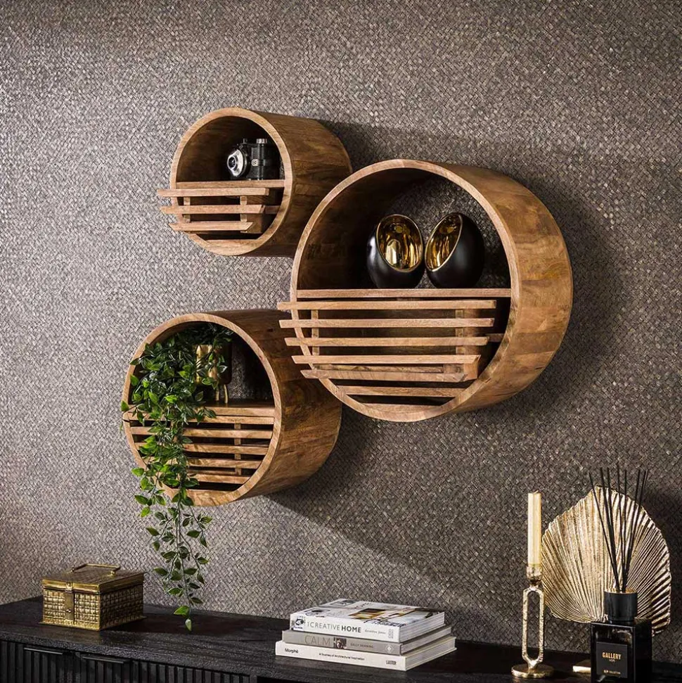 Rundes Wandregal mit Schublade - Detroit