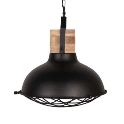 Rustikale Hängelampe in Schwarz & Natur Mango - Veronica