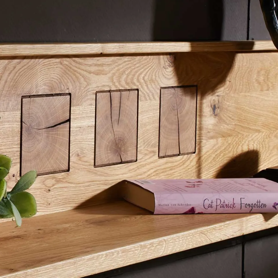 Rustikale Schrankwand Troncon aus Wildeiche (vierteilig)