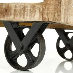 Rustikaler Barwagen auf Metallrollen - Radulyn