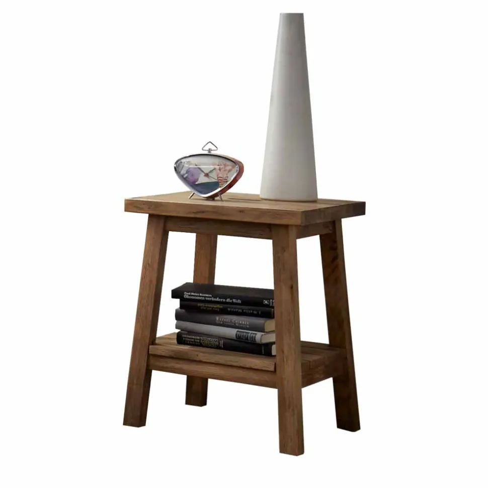 Rustikaler Nachttisch Lacuisia aus Wildeiche geölt