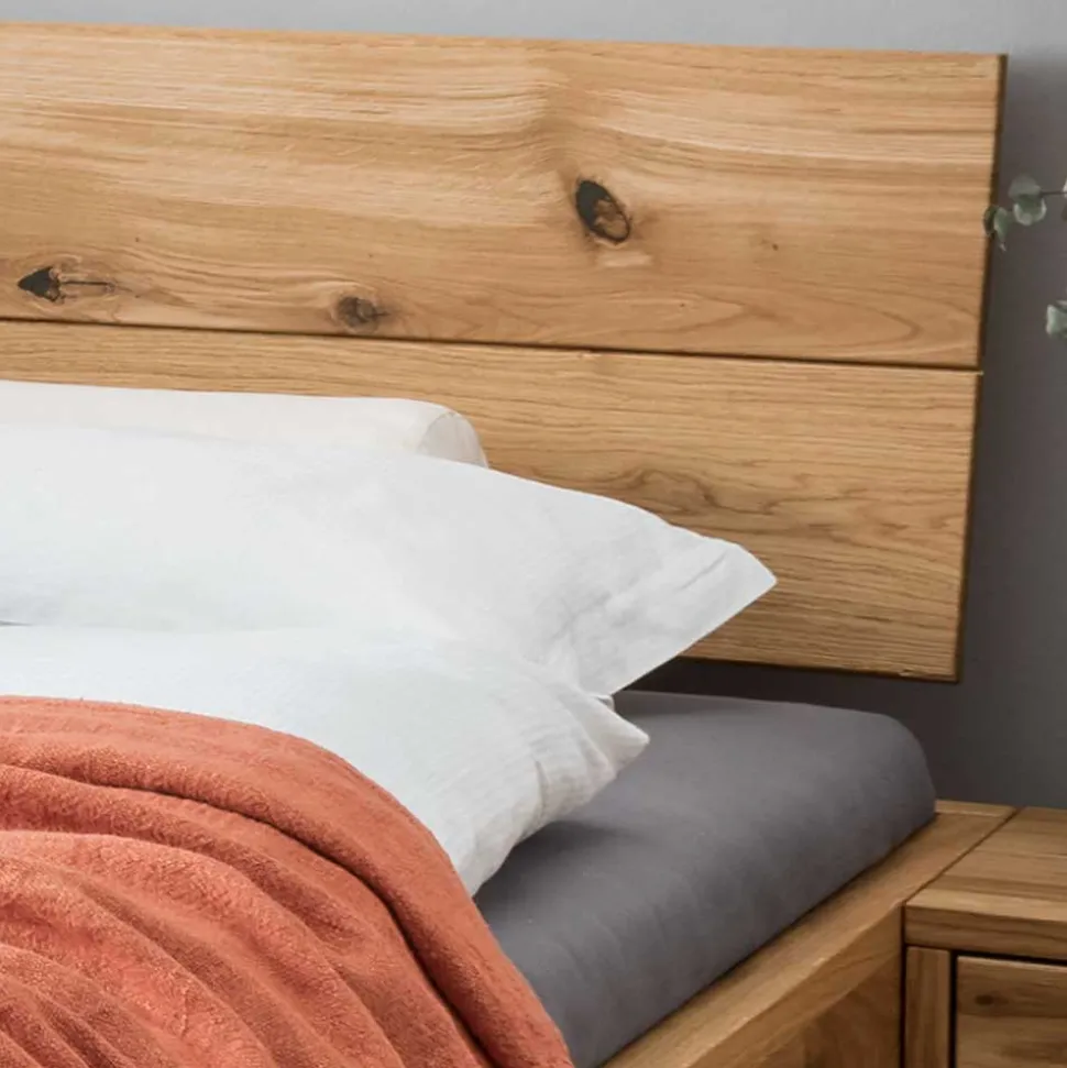 Rustikales Bett Set mit Nachttischen - Yunves (dreiteilig)