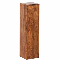 Rustikales Holz Pflanzensäulen Set Hoslo aus Sheesham massiv (dreiteilig)