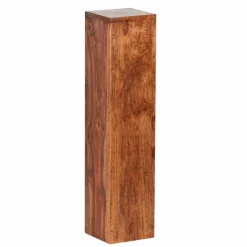 Rustikales Holz Pflanzensäulen Set Hoslo aus Sheesham massiv (dreiteilig)