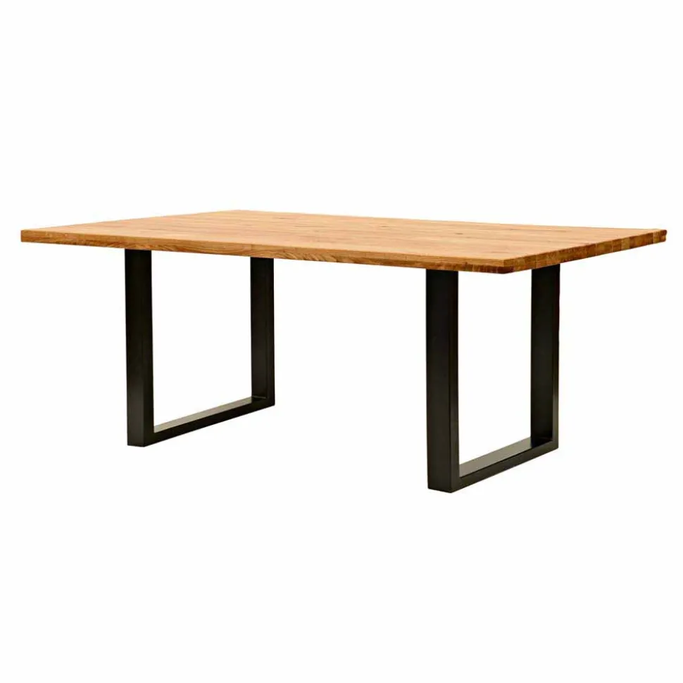 Rustikal-moderner Esstisch Grosma mit Holzplatte massiv rechteckig