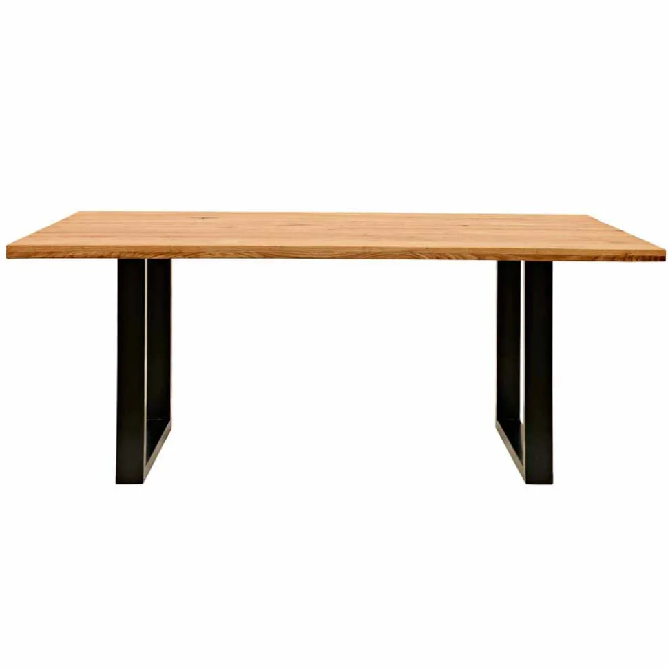 Rustikal-moderner Esstisch Grosma mit Holzplatte massiv rechteckig