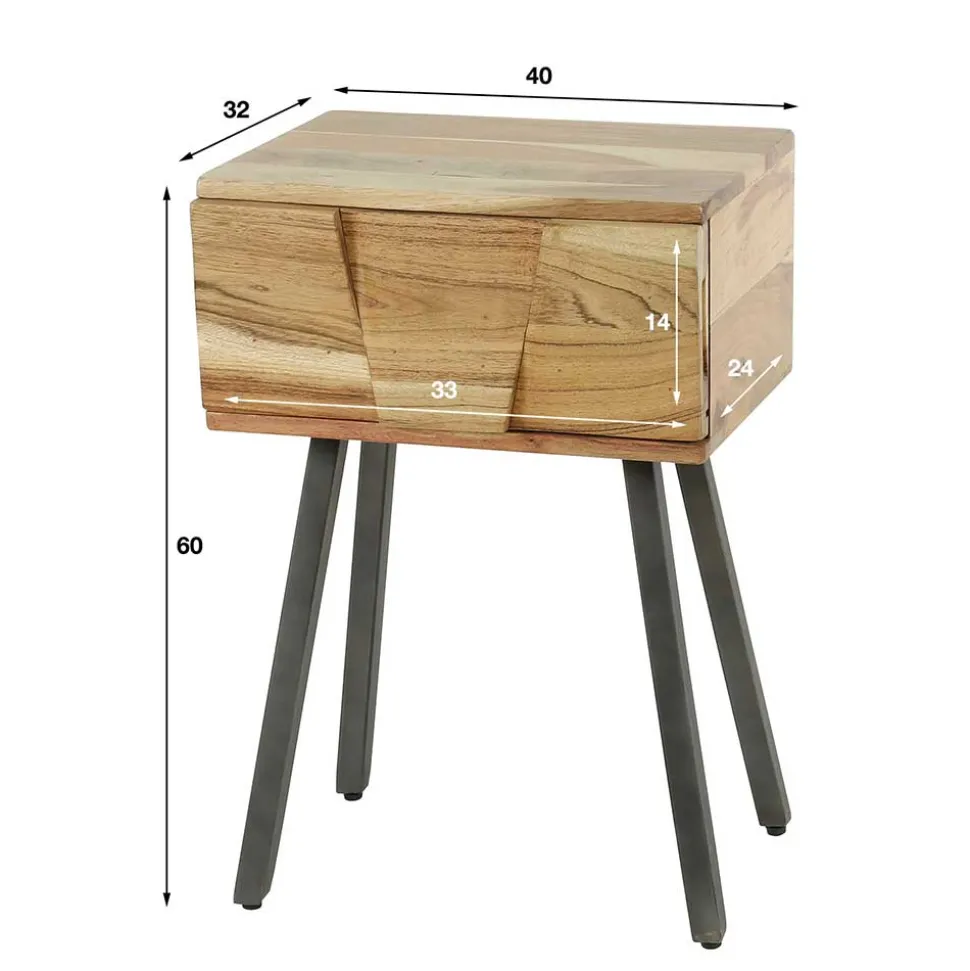 Rustikal-moderner Nachttisch mit Schublade - Tomya
