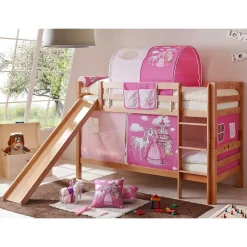 Rutsche Etagenbett für Mädchen in Natur - Norklin