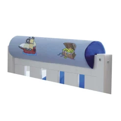 Rutsche Etagenbett mit Piraten Stoff Blau - Maryland