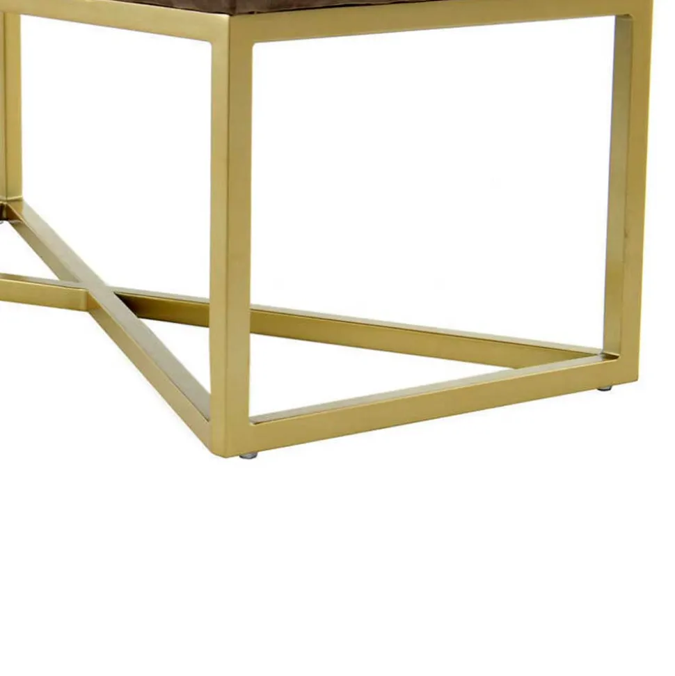 Samt Bettbank in Taupe mit Gold - Davork