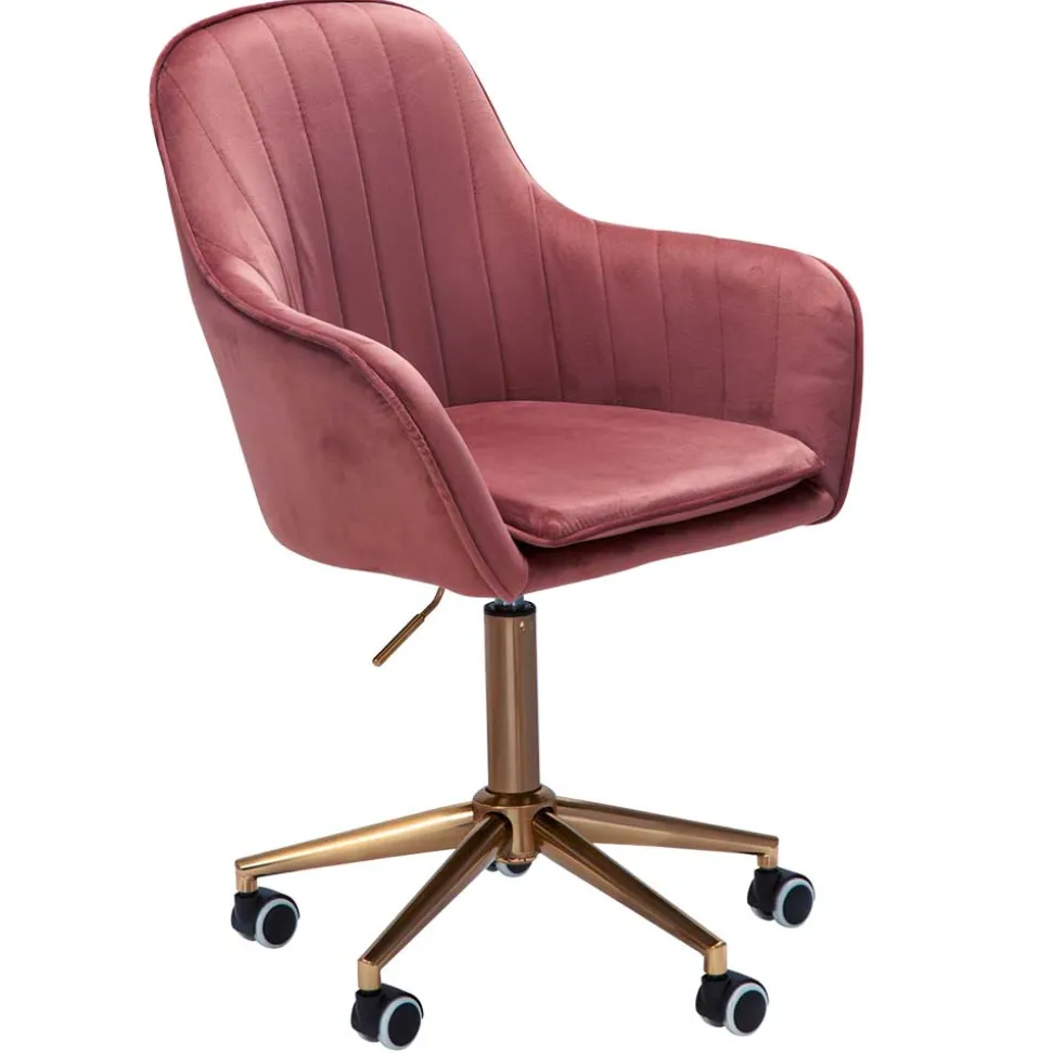 Samt Bürostuhl in Rosa - Aramov