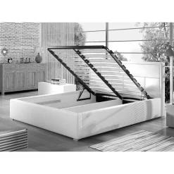 Samt Doppelbett in Bordeaux Rot - Lelolenilia