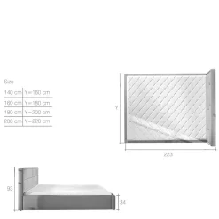 Samt Doppelbett in Bordeaux Rot - Lelolenilia