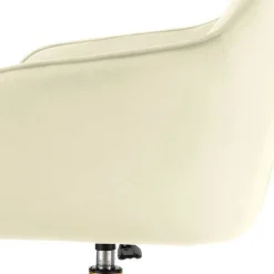 Samt Drehstuhl in Weiß mit Gold - Abetzia