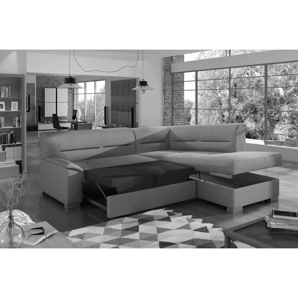 Samt Eckcouch in Altrosa mit Schlaffunktion - Donegal