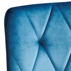 Samt Esszimmerstühle in Blau - Assolato (4er Set)