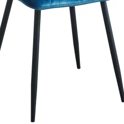 Samt Esszimmerstühle in Blau - Assolato (4er Set)