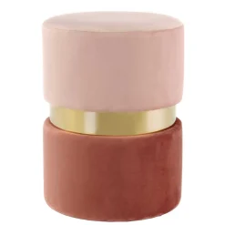 Samt Hocker in Rosa hell & dunkel mit Gold - Adelaide