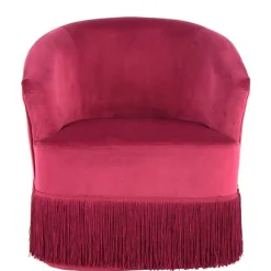 Samt Kindersessel in Pink mit Fransen - Lagada