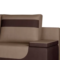 Samt Klappsofa in Hellbraun und Dunkelbraun - Beau