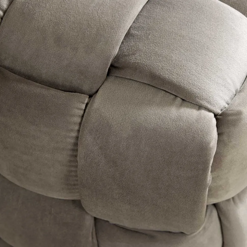 Samt Polsterbank in Taupe - Flechtoptik - Josch