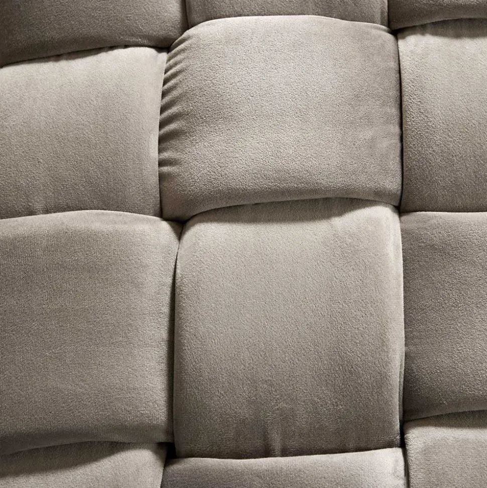 Samt Polsterbank in Taupe - Flechtoptik - Josch