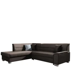 Samt Polsterecke in Dunkelbraun - Vitablo