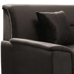 Samt Polsterecke in Dunkelbraun - Vitablo