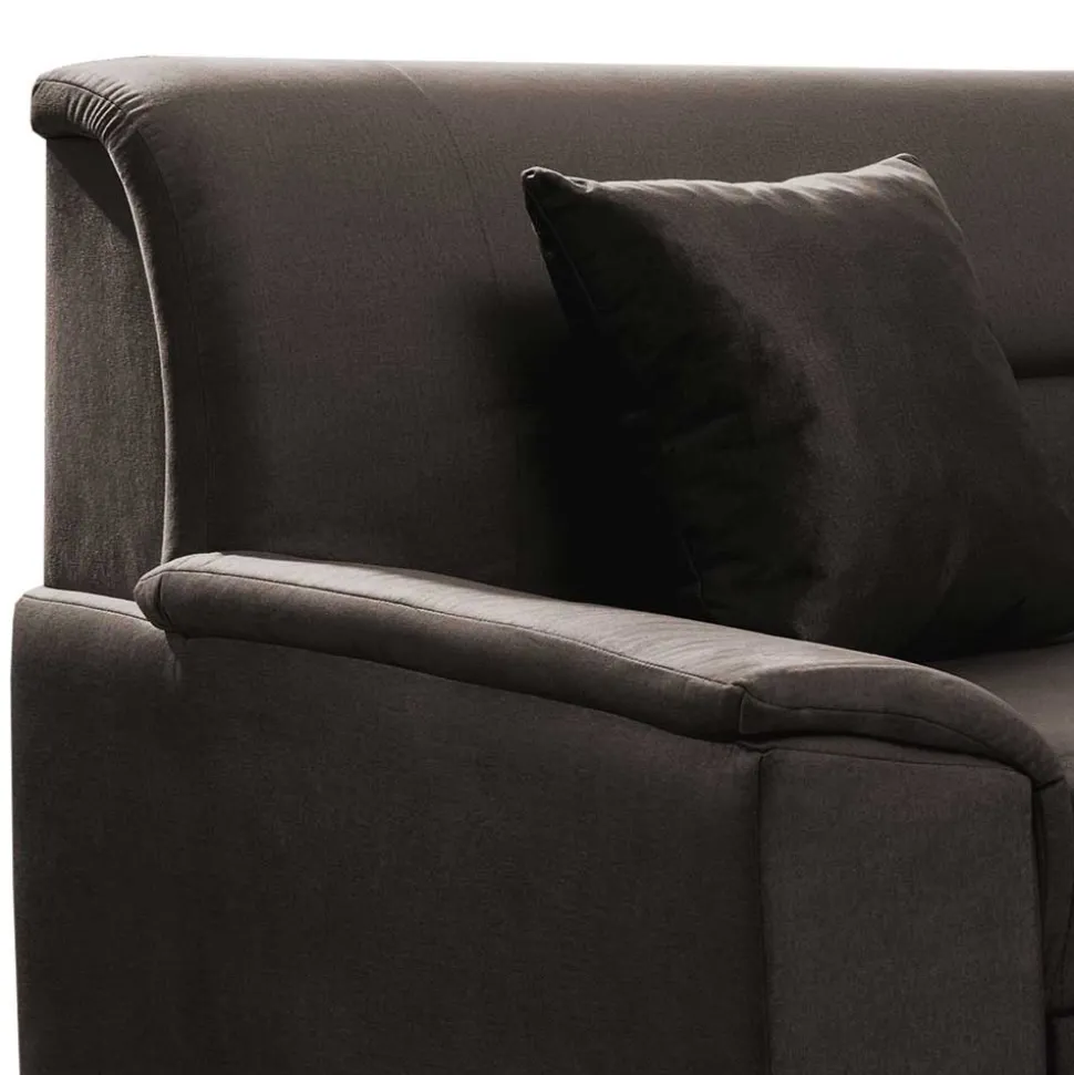 Samt Polsterecke in Dunkelbraun - Vitablo