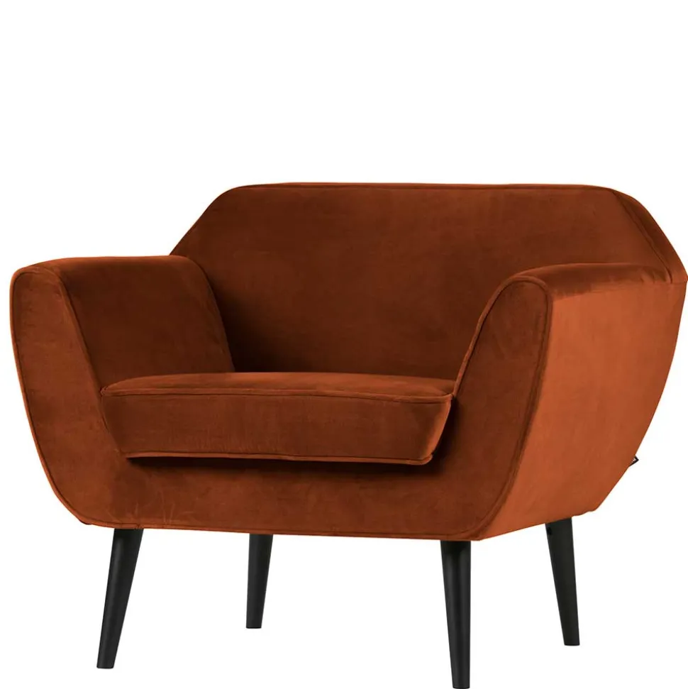 Samt Polstersessel in Rost Braun - Zitrony