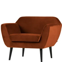 Samt Polstersessel in Rost Braun - Zitrony