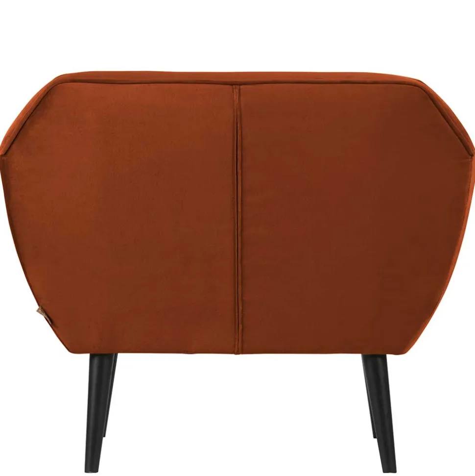 Samt Polstersessel in Rost Braun - Zitrony