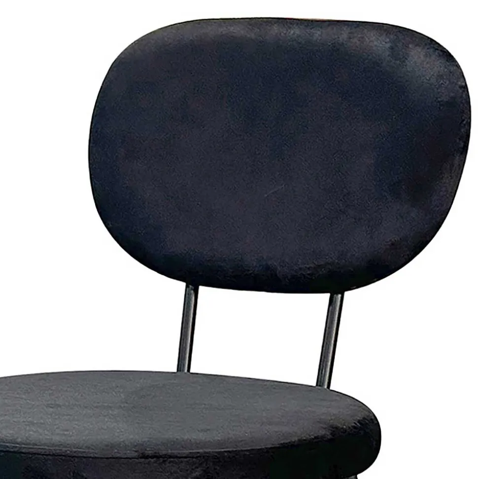 Samt Polsterstühle in Schwarz - Siao (2er Set)