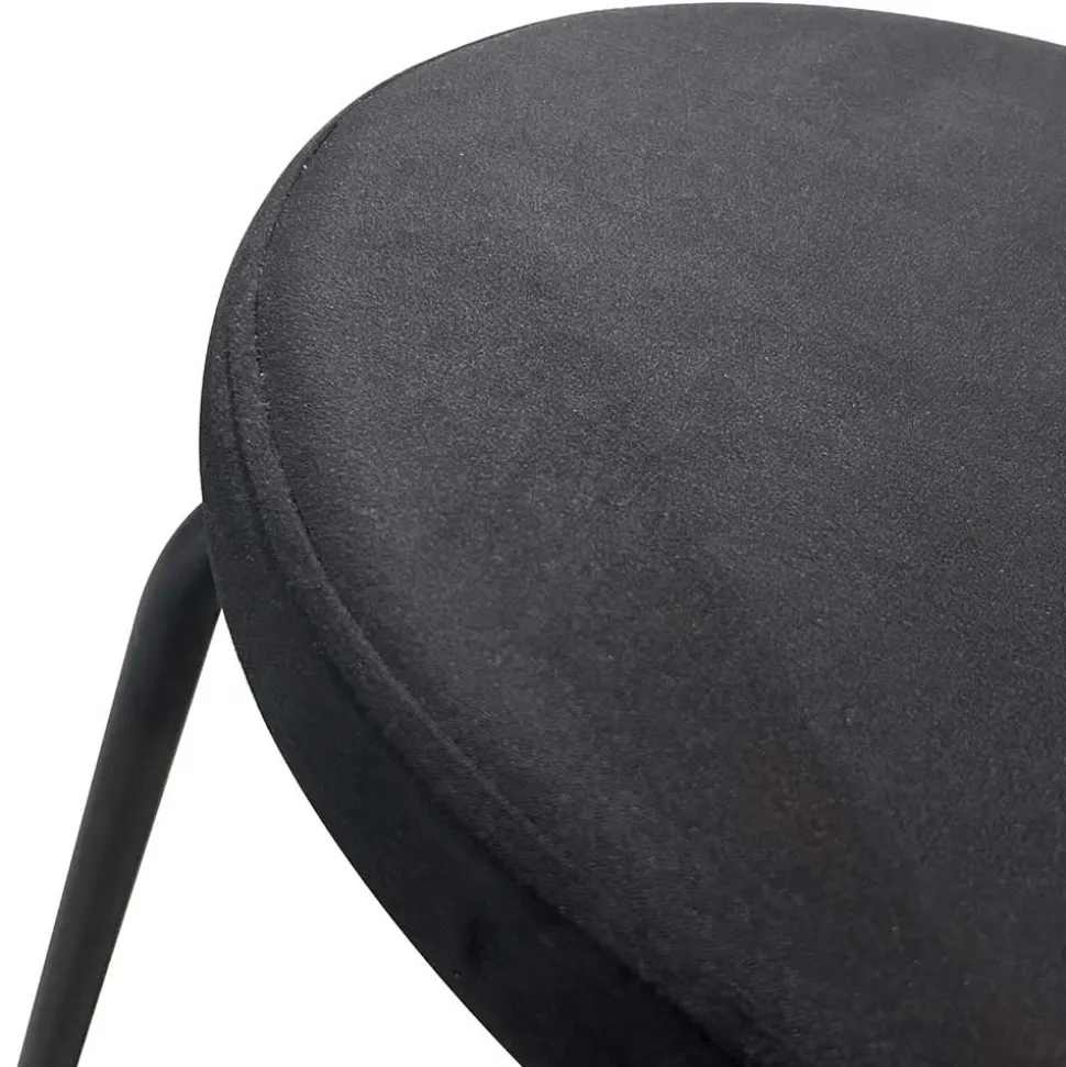 Samt Polsterstühle in Schwarz - Siao (2er Set)