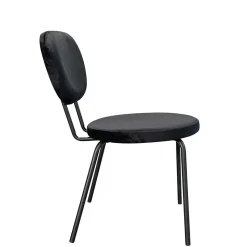 Samt Polsterstühle in Schwarz - Siao (2er Set)