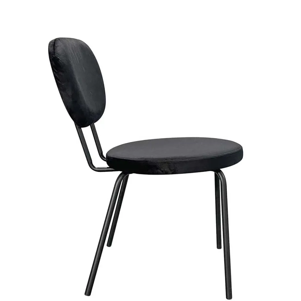 Samt Polsterstühle in Schwarz - Siao (2er Set)