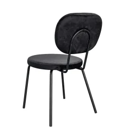 Samt Polsterstühle in Schwarz - Siao (2er Set)